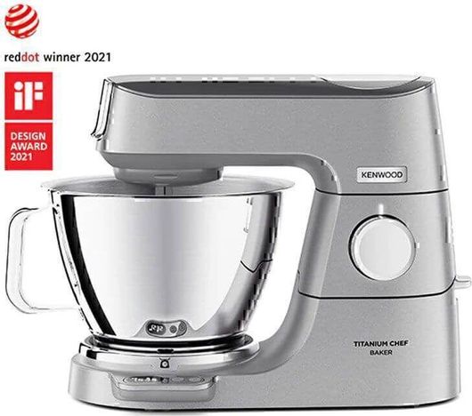 Kenwood Titanium Chef Baker KVC85.124SI Κουζινομηχανή 1200W με Ανοξείδωτο Κάδο 5lt Ασημί