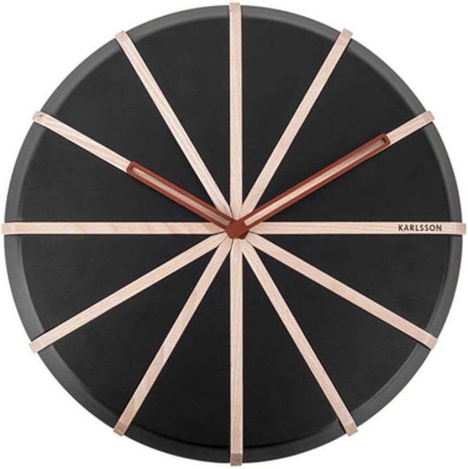 Ρολόι Τοίχου Karlsson Lines KA5829 D.35cm Black/Natural