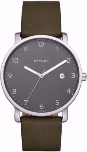 Ανδρικό ρολόι Skagen Hagen Δερμάτινο Λουράκι SKW6306 Χακί