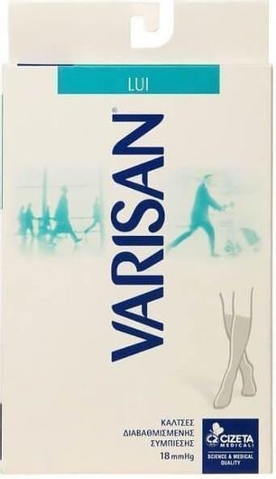 Κάλτσες Διαβαθμισμένης Συμπίεσης Varisan 63086 Lui 862 18mmHg No4 Μαύρο