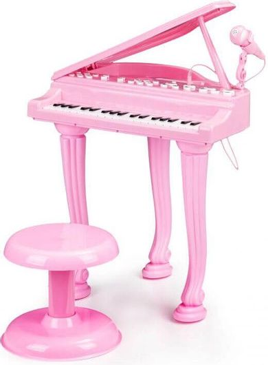 Πιάνο Ecotoys Με Μικρόφωνο / Mp3 / Σκαμπό Ροζ 490482