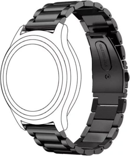 Buckle Λουράκι Ανοξείδωτο Ατσάλι Μαύρο Huawei Watch GT/GT Pro 2/3/4/5/Ultimate 46mm