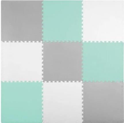 Παιδικό Παζλ Δαπέδου Ricokids Αφρώδες Χαλί-Παζλ 9τμχ Μέντα-Γκρι