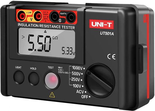 Tester Μόνωσης Uni-T Ut501A 100V/250V/500V/1000V
