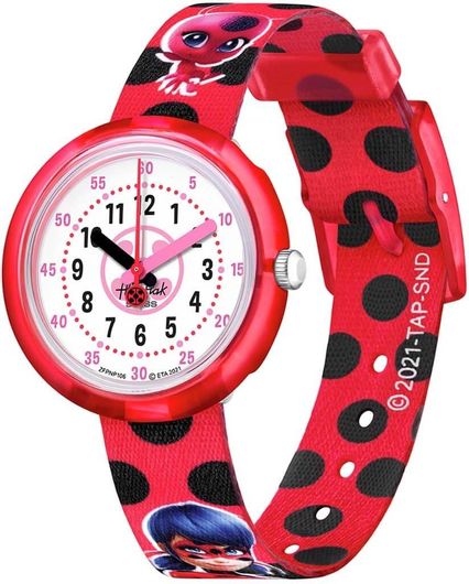 Παιδικό Ρολόι Flik Flak με Καουτσούκ Λουράκι Miraculous Ladybug ZFPNP106 Πολύχρωμο