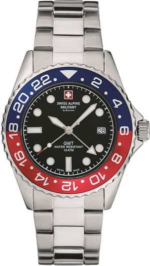 Ανδρικό Ρολόι Swiss Alpine Military Master Diver Vintage Stainless Steel Μπρασελέ 7052.1131SAM Ασημί