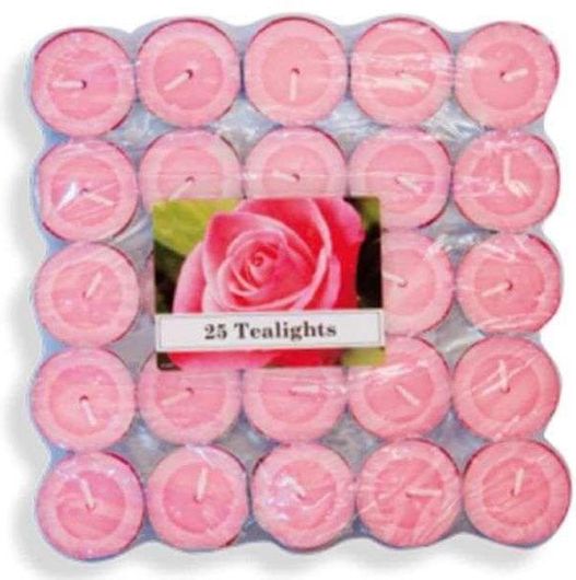Κεράκια Ρεσώ Tealight Candles 4 ωρών Καύσης Rose Τριαντάφυλλο 25τμχ