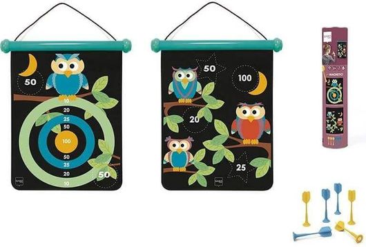 Παιδικός Μαγνητικός Στόχος 2 Όψεων με 6 Βελάκια Κουκουβάγια Scratch Europe