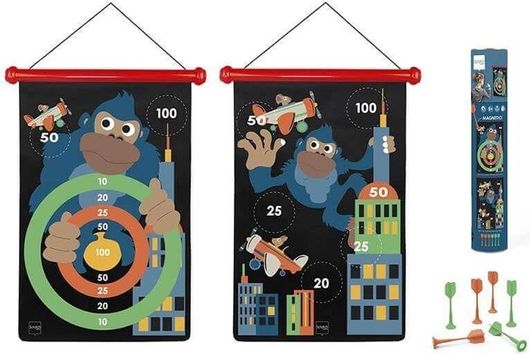 Παιδικός Μαγνητικός Στόχος 2 Όψεων με 6 Βελάκια Μαϊμουδάκια Scratch Europe