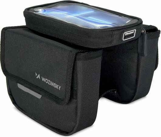 Τσάντα Ποδηλάτου Wozinsky Σχάρας Αδιάβροχο και Θήκη Τηλεφώνου 1.5 L WBB26BK Μαύρο