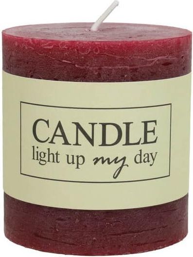 Διακοσμητικό Κερί Zaros Μπορντό Σαγρέ 7x7.5cm