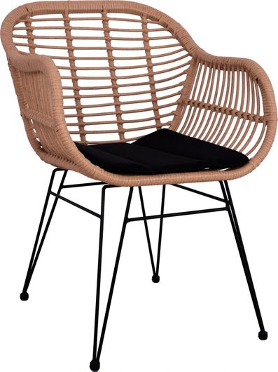 Καρέκλα Εξωτερικού Χώρου Freebox Μεταλλική με Μαξιλάρι 57.5x59x81cm Μπεζ