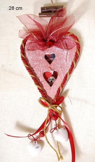 Γούρι Royal Art Collection Χριστουγεννιάτικο Καρδιά Ξύλινη