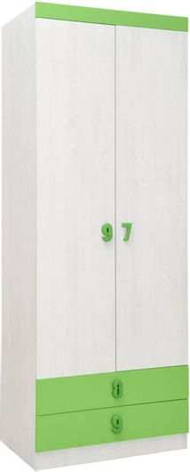 Ντουλάπα Matis NUMERO Δίφυλλη 80x52x217.5cm Πράσινο