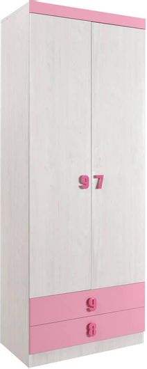 Ντουλάπα Matis NUMERO Δίφυλλη 80x52x217.5cm Ροζ