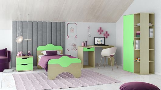 Παιδικό Δωμάτιο Sarris ΠΑΖ Σετ 4 τμχ Πράσινο