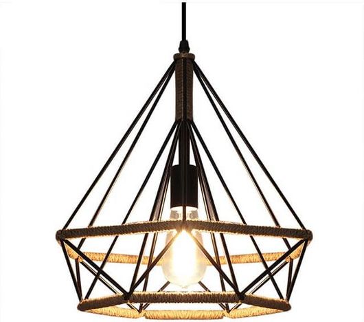 Κρεμαστό Φωτιστικό Οροφής CICLIOR1250 μονό σε σχήμα διαμαντιού 250mm με σκοινί