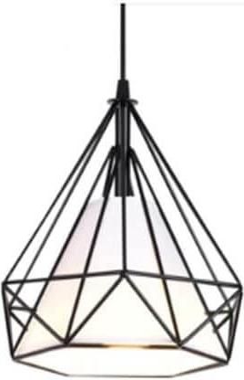 Φωτιστικό Κρεμαστό Οροφής CICLIO1W280 Μονό Μοντέρνο Σχήματος Διαμάντι 280mm από Σίδερο με Άσπρο Κάλυμμα C10