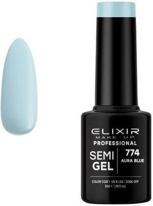 Ημιμόνιμο Βερνίκι Νυχιών Elixir Professional Semi Gel 774 Aura Blue Απαλό Γαλάζιο 5ml