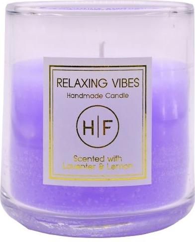 Χειροποίητο Αρωματικό Κερί HF Relaxing Vibes με Λεβάντα και Λεμόνι 250gr