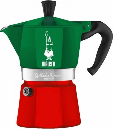Μπρίκι Espresso Bialetti Moka Express Tricolore για 3 Φλιτζάνια Πράσινο