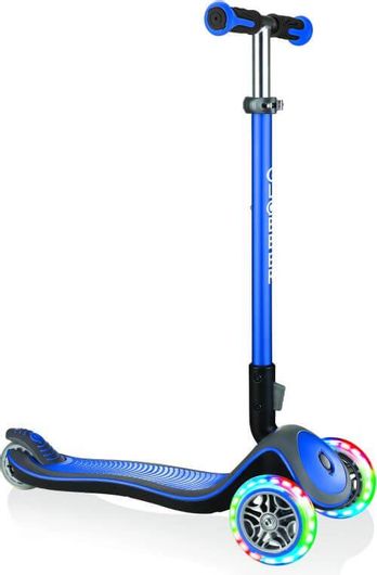 Παιδικό Πατίνι Globber Elite Deluxe Lights Αναδιπλούμενο Τρίτροχο για 3+ Ετών Μπλε