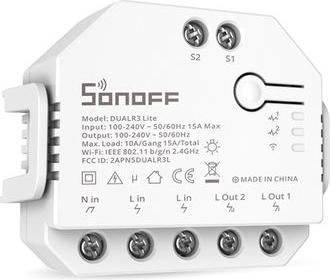 Ενδιάμεσος Διακόπτης Sonoff Dual R3 Lite Smart Wi-Fi Λευκό