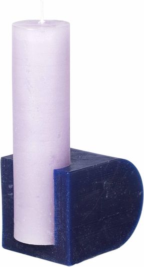 Κερί Broste Copenhagen Blocke Λιλά/Μπλε H20 Ø11cm 