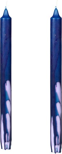 Κερί Broste Copenhagen Drip Μπλε/Μωβ Σετ 2 Τμχ H29 Ø21cm 