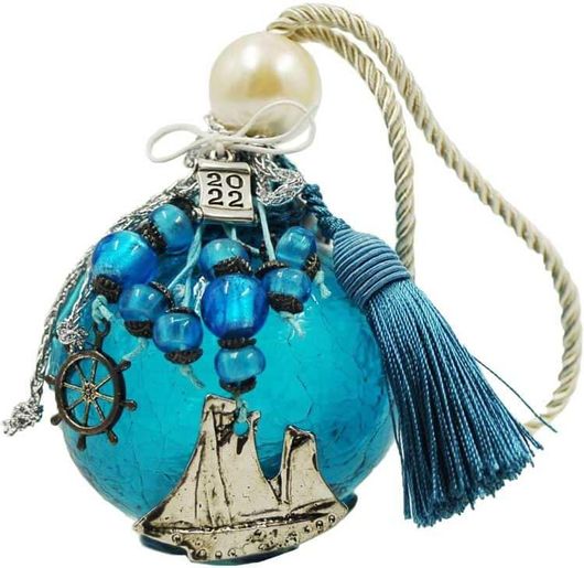 Επιτραπέζιο Γούρι Ρόδι Royal Art Collection 18034LBL Κρεμαστό Γυάλινο Διακοσμημένο