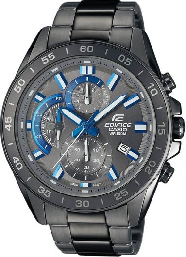 Ανδρικό Ρολόι Casio Edifice Χρονογράφος με Μεταλλικό Μπρασελέ EFV-550GY-8AVUEF Μαύρο