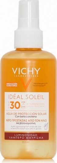 Αντηλιακό Νερό Vichy Ideal Soleil SPF30 με Βήτα Καροτίνη για Λαμπερό Μαύρισμα 200ml