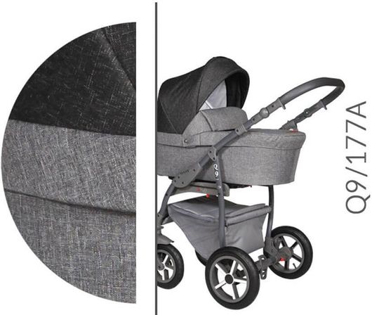 Πολυκαρότσι 2 σε 1 Baby Merc BM.Q9.177A.GREY.BLACK Γκρί///Μαύρο