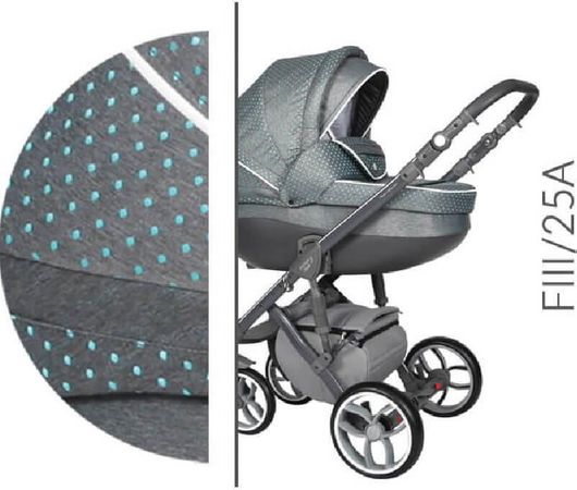 Πολυκαρότσι 2 σε 1 Baby Merc BM.STYLE3.25A.GREY.CIRCLE.TURQUOISE Μπλε