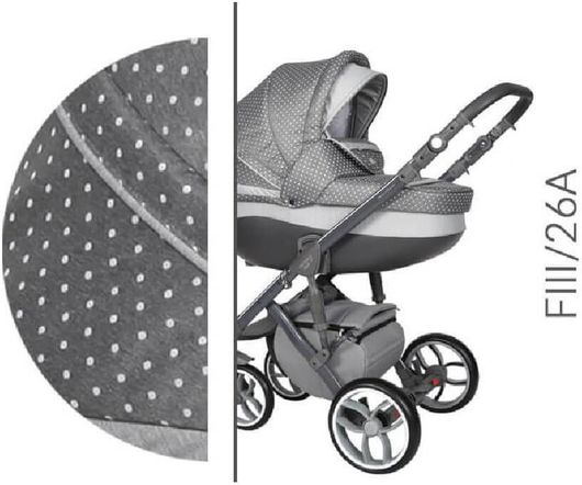 Πολυκαρότσι 2 σε 1 Baby Merc BM.STYLE3.26A.GREY.CIRCLE.GREY Γκρί