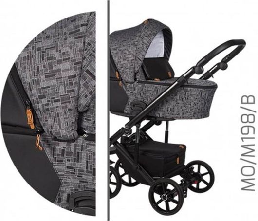 Πολυκαρότσι 2σε1 Baby Merc MoscaBM.MOSCA.M198.BLACK.GREY.DUO Γκρί