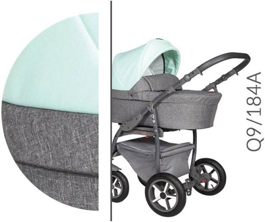 Πολυκαρότσι 3 σε 1 Baby Merc BM.Q9.184A.GREY.TURQUOISE Γκρί//Μπλέ