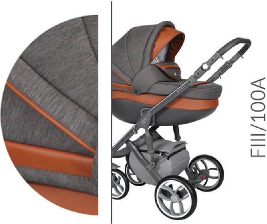 Πολυκαρότσι 3 σε 1 Baby Merc BM.STYLE3.100A.GREY.BROWN Γκρί