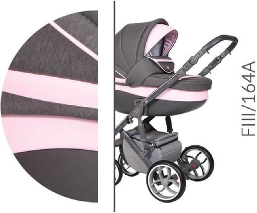 Πολυκαρότσι 3 σε 1 Baby Merc BM.STYLE3.164A.DARK.GREY.PINK Γκρί Ρόζ