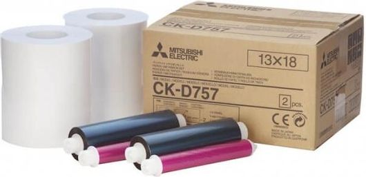 Μελανοταινία & Χαρτί Mitsubishi CK-D757 για CP-D90DW-P/CP-D80DW/CP-D70DW/CP-D707DW 2τμχ
