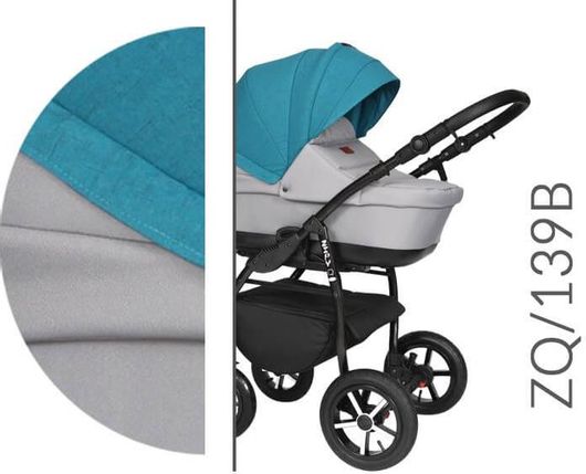 Πολυκαρότσι 3 σε 1 Baby Merc ΖipyQ BM.ZIPYQ.139B.GREY.TURQUOISE
