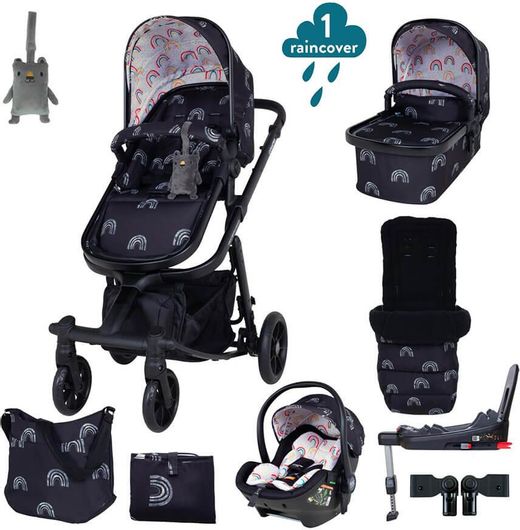 Πολυκαρότσι Μωρού Cosatto Giggle Quad Bundle 3 in 1 Night Rainbow Μαύρο
