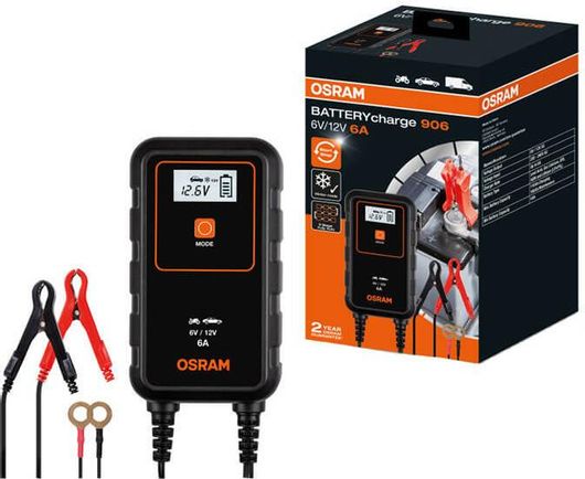 Φορητός Φορτιστής Μπαταρίας Αυτοκινήτου Osram OEBCS906 6 / 12V 6A