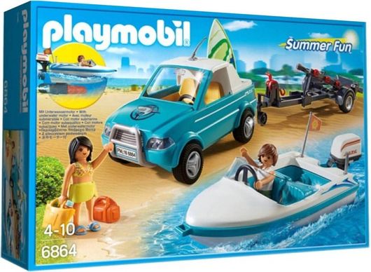 Playmobil Όχημα με Ταχύπλοο Σκάφος & Υποβρύχιο Μοτέρ 6864