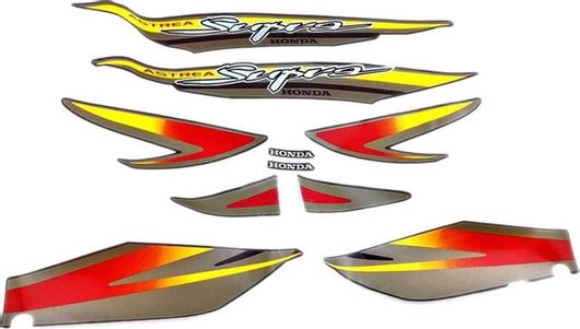 Αυτοκόλλητα Σετ Για Honda Astrea Supra Βυσσινί 