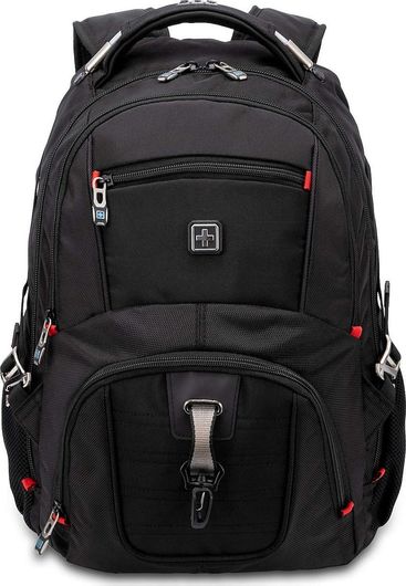 Υφασμάτινο Σακίδιο Suissewin SN9932 Ανδρικό Πλάτης Μαύρο