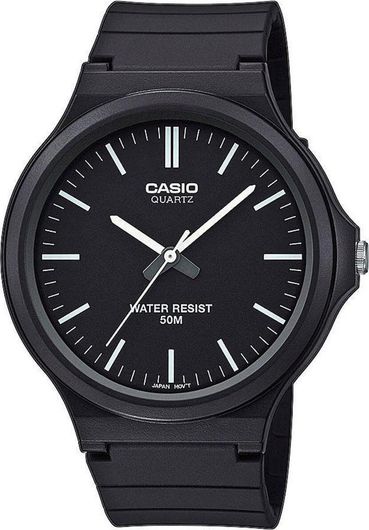 Ανδρικό Ρολόι Casio Collection MW-240-1EVEF Μπαταρίας με Καουτσούκ Λουράκι Μαύρο