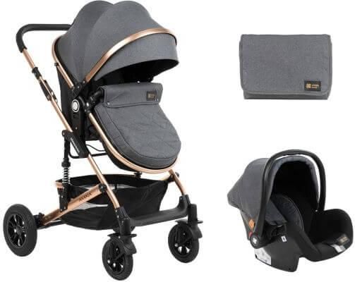 Καρότσι Kikka Boo 3 σε 1  Amaia Σκούρο Γκρι
