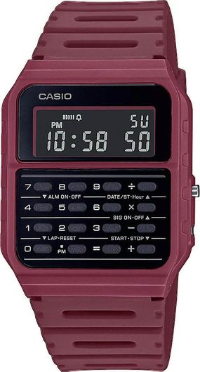Ανδρικό Ρολόι Casio Vintage CA-53WF-4BEF Ψηφιακό Μπαταρίας με Καουτσούκ Λουράκι Κόκκινο