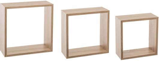 Ράφι Τοίχου F-V Cube Nat 138957C 3τμχ Ξύλινο